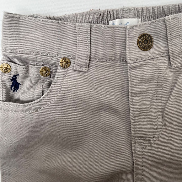 RALPH LAUREN Baby Boy Straight Twill Pant -Classic Gray Pull On Trousers -12M - Picture 5 of 6